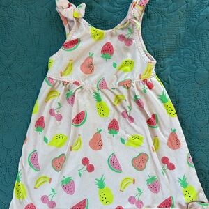 Garanimals Pink Fruit-Print Tank Dress with Green Accents